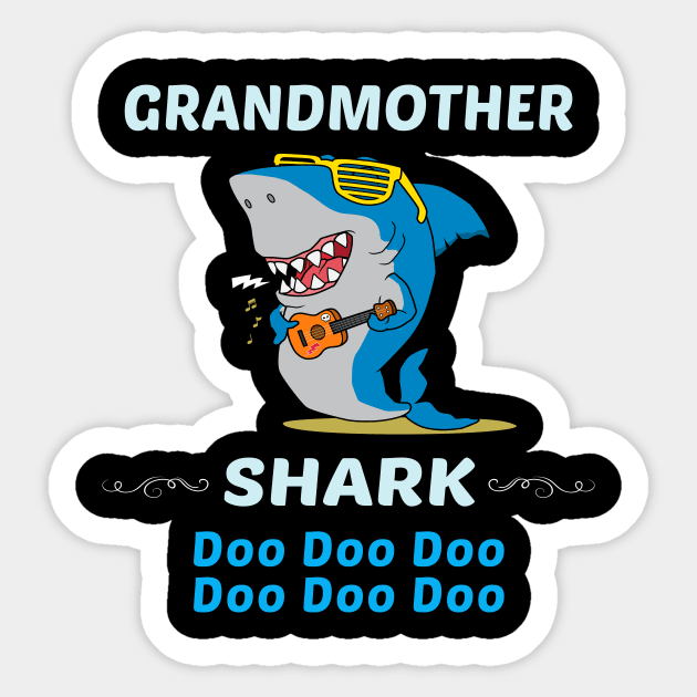 Family Shark 2 GRANDMOTHER Sticker by blakelan128